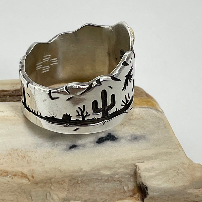 Sonoron Desert Scene Ring, by Rick Manuel, Tohono Odom