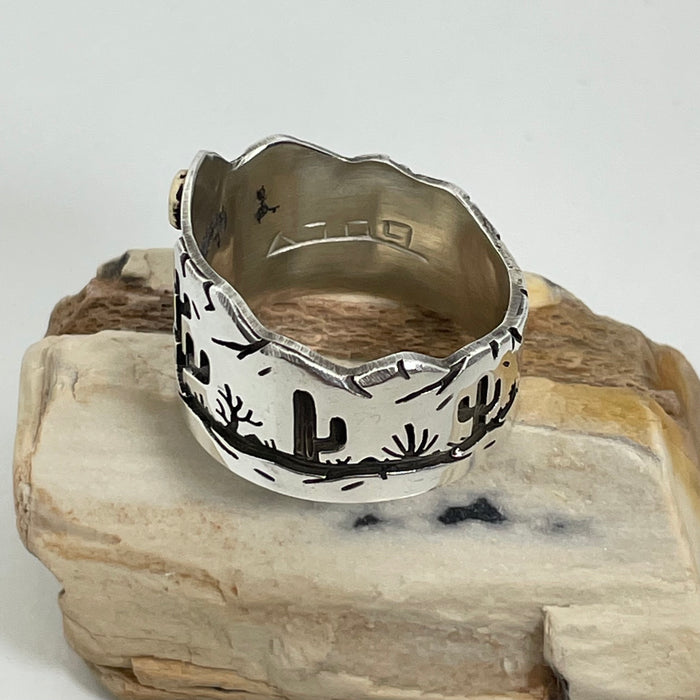 Sonoron Desert Scene Ring, by Rick Manuel, Tohono Odom