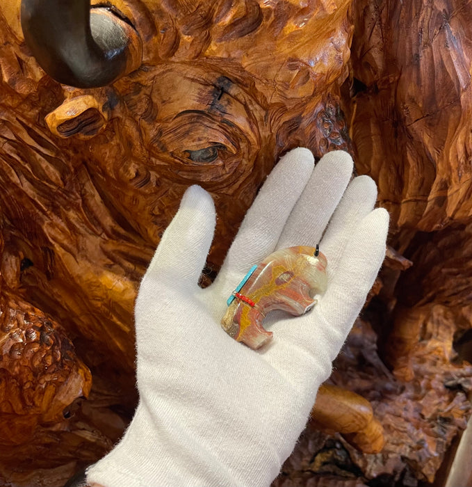 Banded Onyx Buffalo Zuni Fetish, by Todd Westika