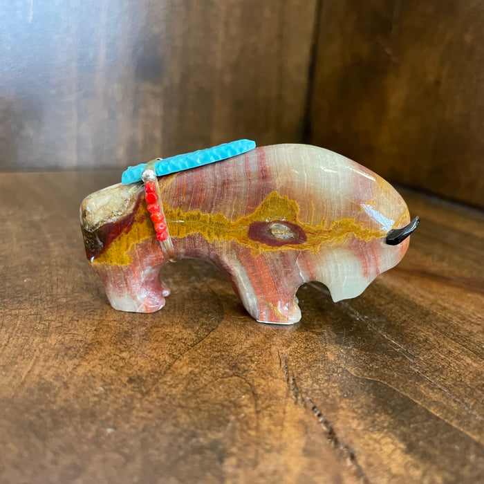 Banded Onyx Buffalo Zuni Fetish, by Todd Westika