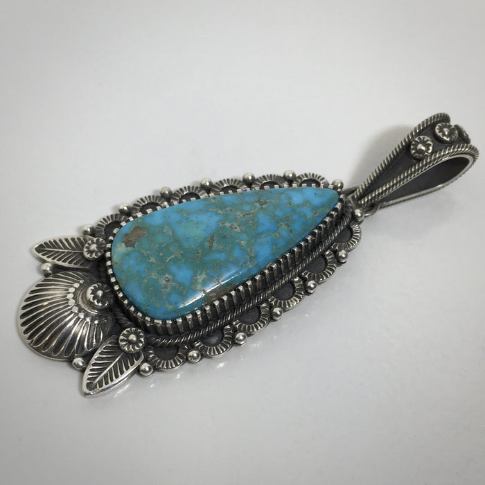 Kingman Turquoise and Silver Pendant, by Ivan Howard
