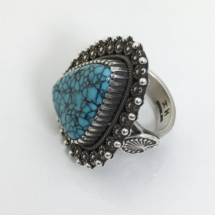 China Mountain Turquoise and Silver Ring, by Ivan Howard