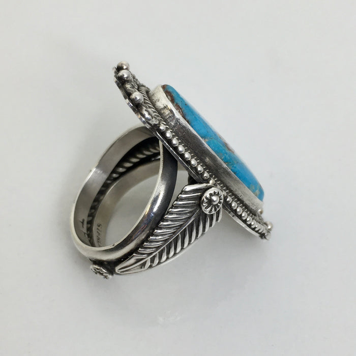 Bisbee Turquoise and Silver Ring, by Ivan Howard