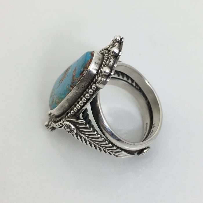 Bisbee Turquoise and Silver Ring, by Ivan Howard