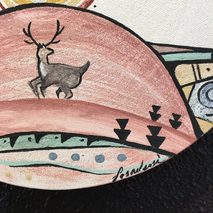 Hopi Painting, by Hopi Artist Donna Humetewa Kaye, Hopi Art Raven Makes Gallery