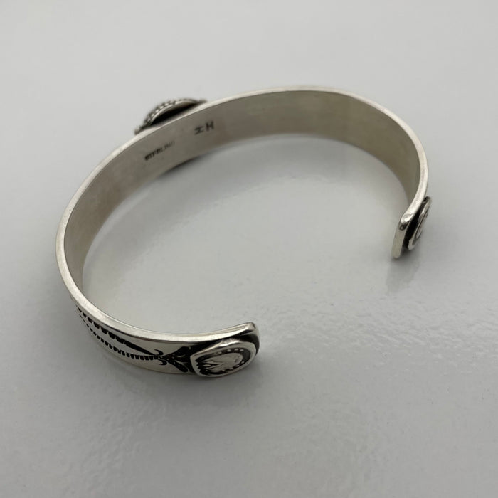 Webbed Turquoise and Silver Bracelet, by Ivan Howard