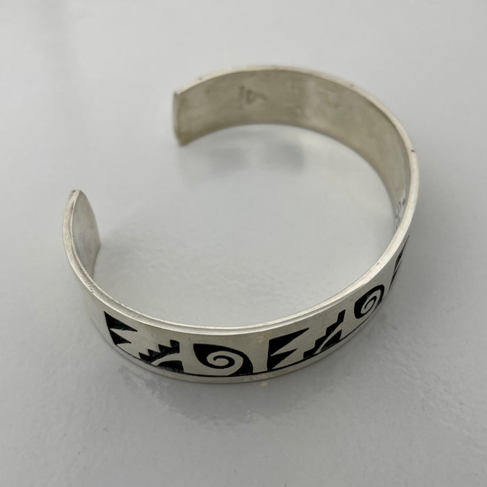 Silver Hopi Water and Kiva Bracelet, by Steward Dacawyma