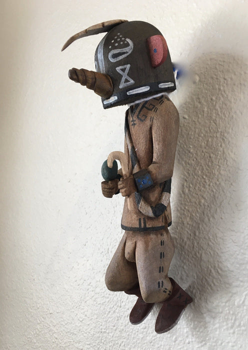 Kokopelli kachina at Raven Makes Gallery