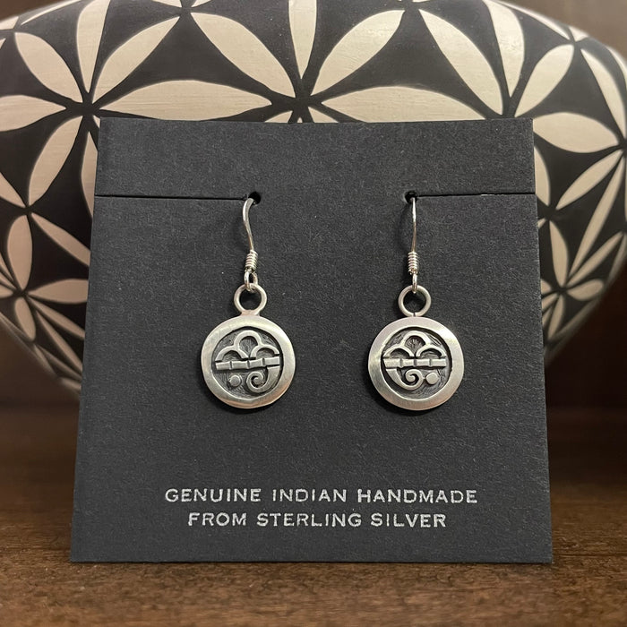 Hopi Rain Cloud Silver Earrings, by Lucian Koinva