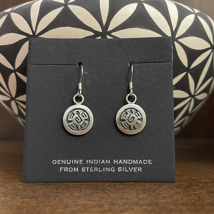 Hopi Silver Turtle Earrings, by Lucian Koinva