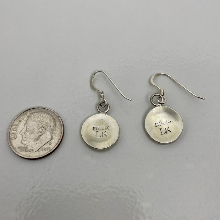 Moon and Star Hopi Silver Earrings, by Lucian Koinva