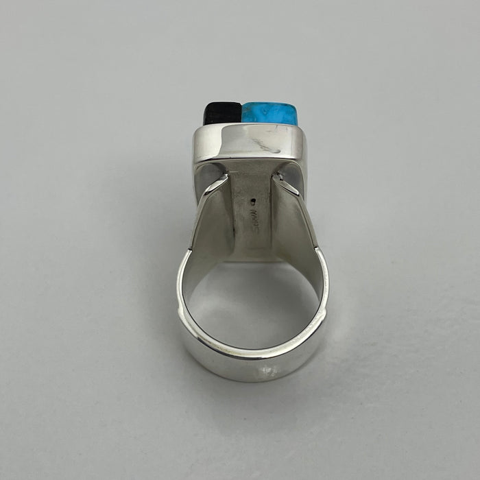 Silver and Gold Channels Inlay Ring, by Sonwai
