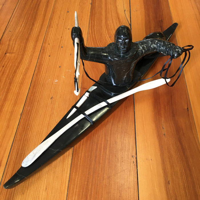 Hunter on Qajaq (Kayak), by Noah Jaw, Cape Dorset