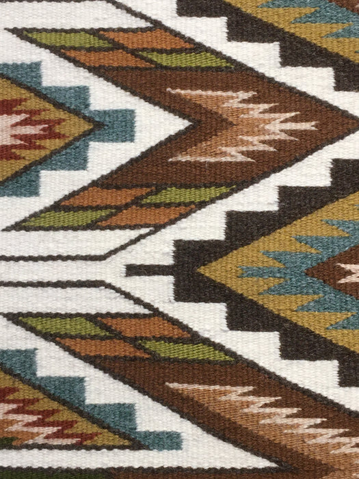 Teec Nos Pos Navajo Rug with Earth Tone Colors, by Irene Littleben