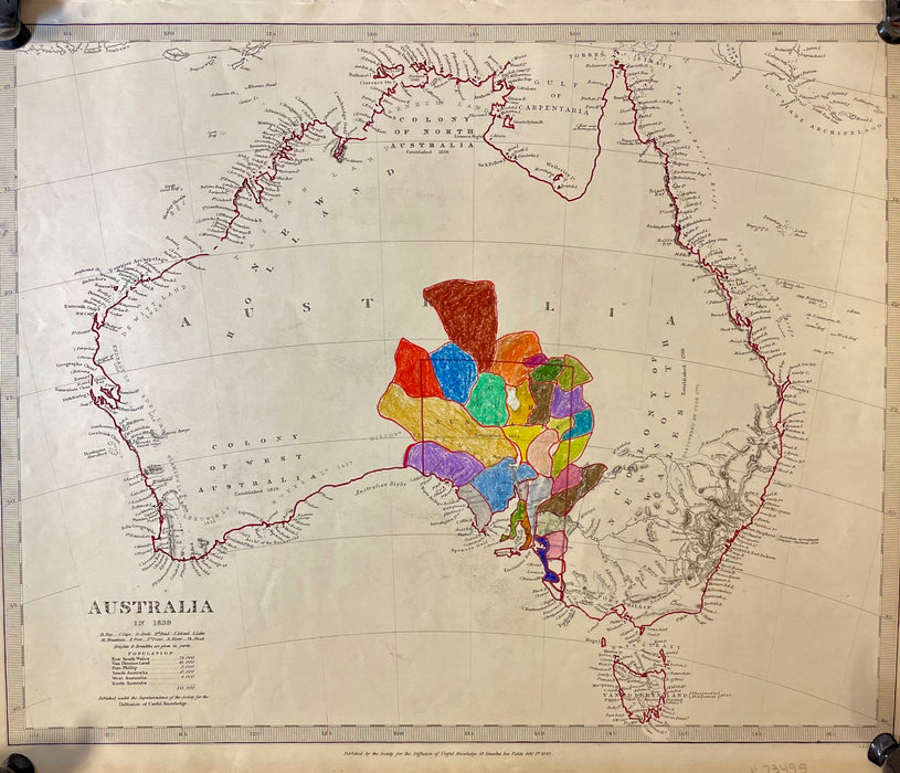 Antique Map art at Raven Makes Gallery Homelands Collection, Indigenous narrative ledger art on maps