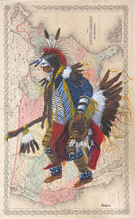 Traditional Dancer, on 1855 Map, by Raymond Nordwall