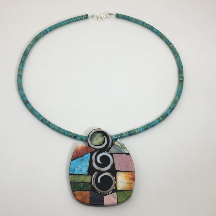 Mosaic Inlay Necklace, by Mary L. Tafoya