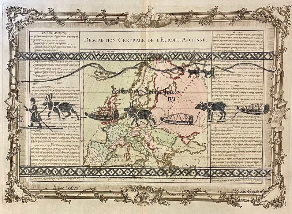 Line of Reindeer, 1756 Map, by Elina Nygard