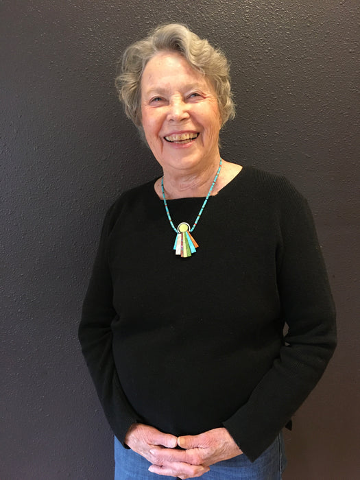 Angel Resting Inlay Necklace, by Mary L. Tafoya