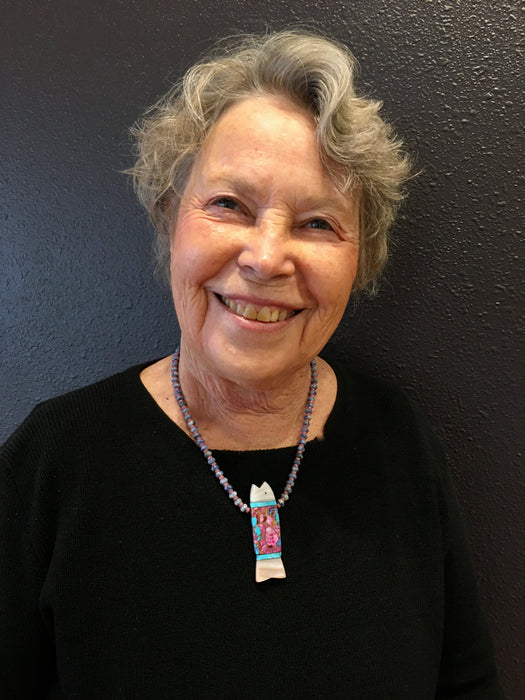 Lovely Lavender Fish Inlay Necklace, by Mary L. Tafoya