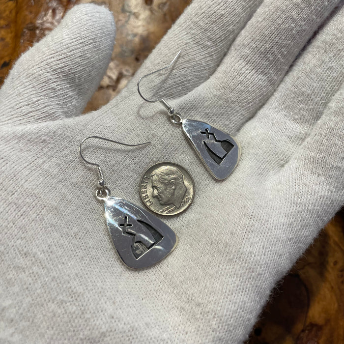 Lightening and Rain Hopi Earrings, by Steward Dacawyma