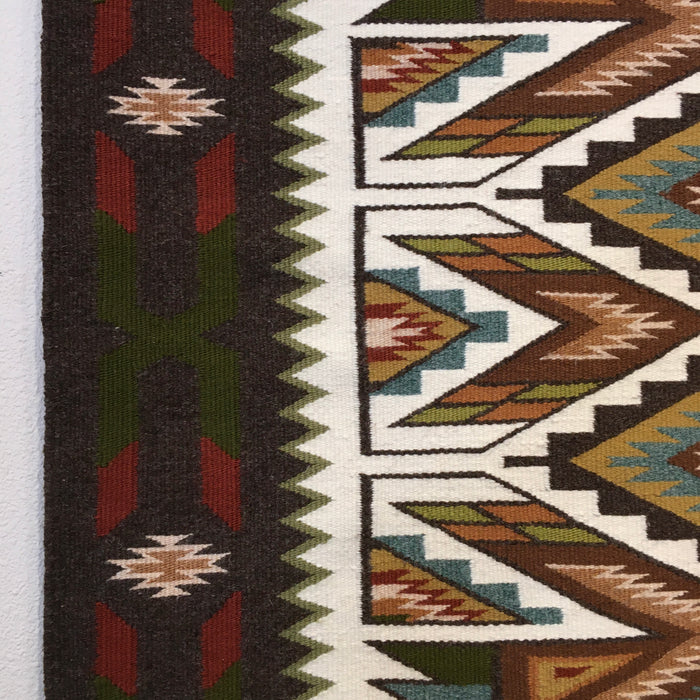 Teec Nos Pos Navajo Rug with Earth Tone Colors, by Irene Littleben