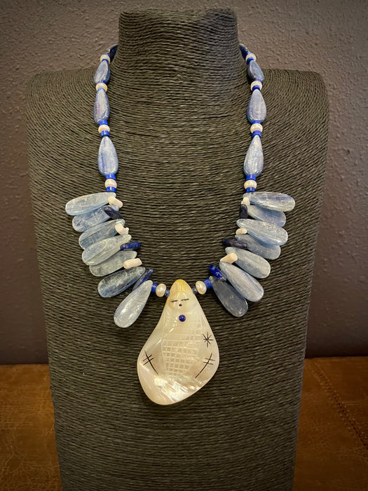 Mother of Pearl Zuni Maiden Necklace, by Jovanna Poblano