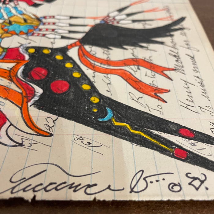 Blessed by Thunder, Ledger Art, by Terrance Guardipee