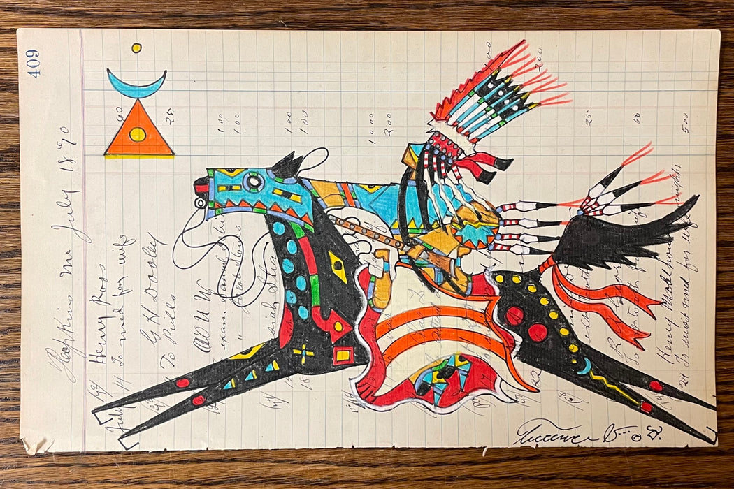 Terrance Guardipee Ledger Art for Sale at Raven Makes Gallery