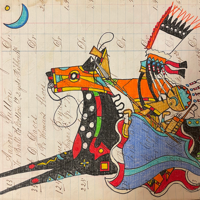 Terrance Guardipee Ledger Art for Sale at Raven Makes Gallery