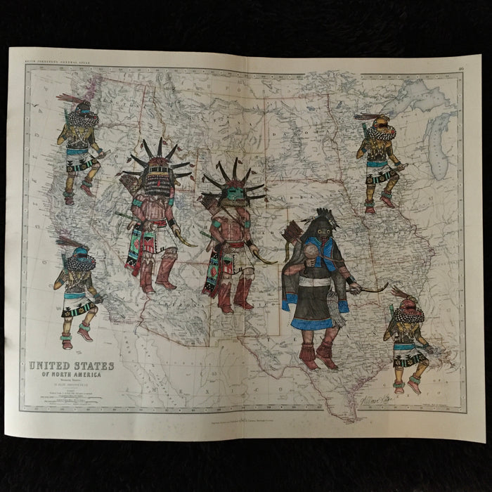 Warrior Maiden and the Guardians of the Four Directions, 1881 Western States, by Wilmer Kaye, Hopi