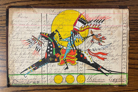 Ledger Art by Terrance Guardipee at Raven Makes Gallery