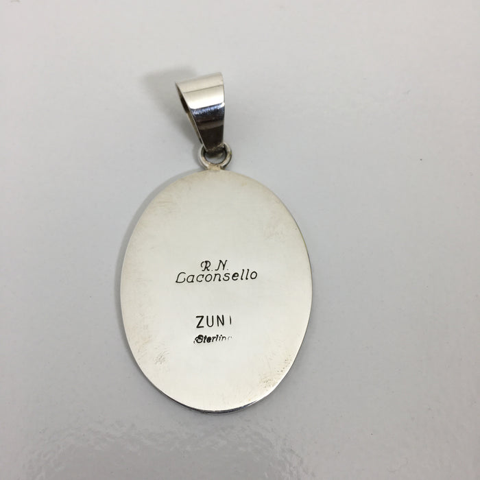 Inlaid Hummingbird Silver Pendant, by Nancy and Ruddell Laconsello
