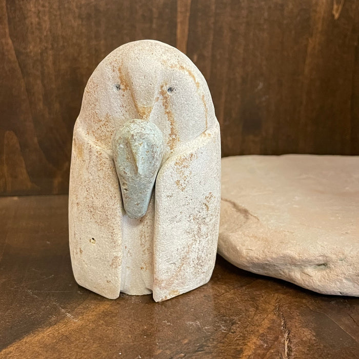 White Mother Owl with Baby Owl Fetish, by Salvador Romero