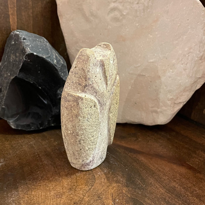 Horned Owl Stone Carving Fetish, by Salvador Romero