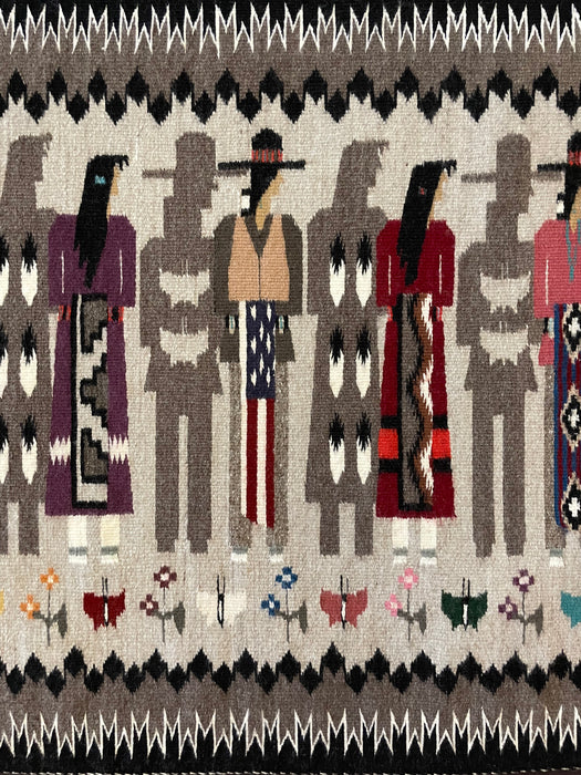 Ancestors Are With Us in the Garden of Life, Pictorial Navajo Rug, by Ursula Begay, Navajo