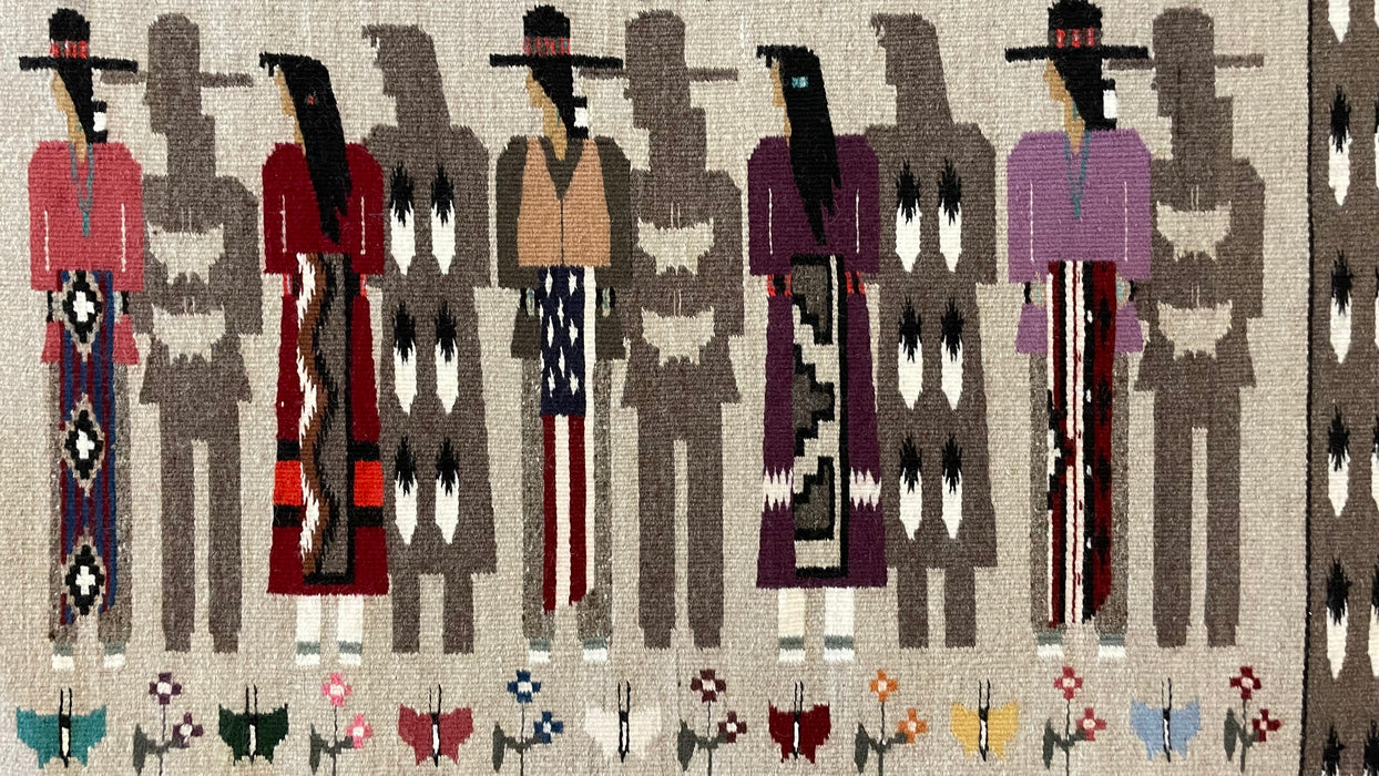Ancestors Are With Us in the Garden of Life, Pictorial Navajo Rug, by Ursula Begay, Navajo