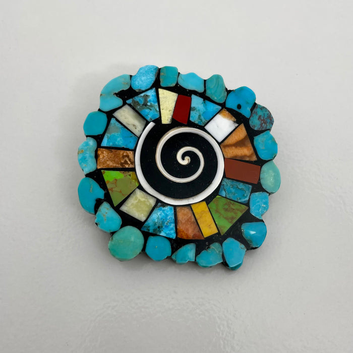 Medicine Wheel Pin or Pendant, by Mary L. Tafoya