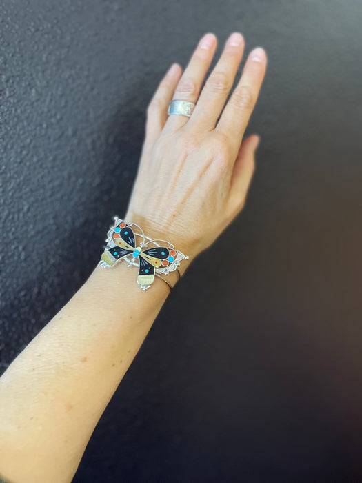 Zuni Butterfly Inlay Bracelet, by Lyndon Ahiyite