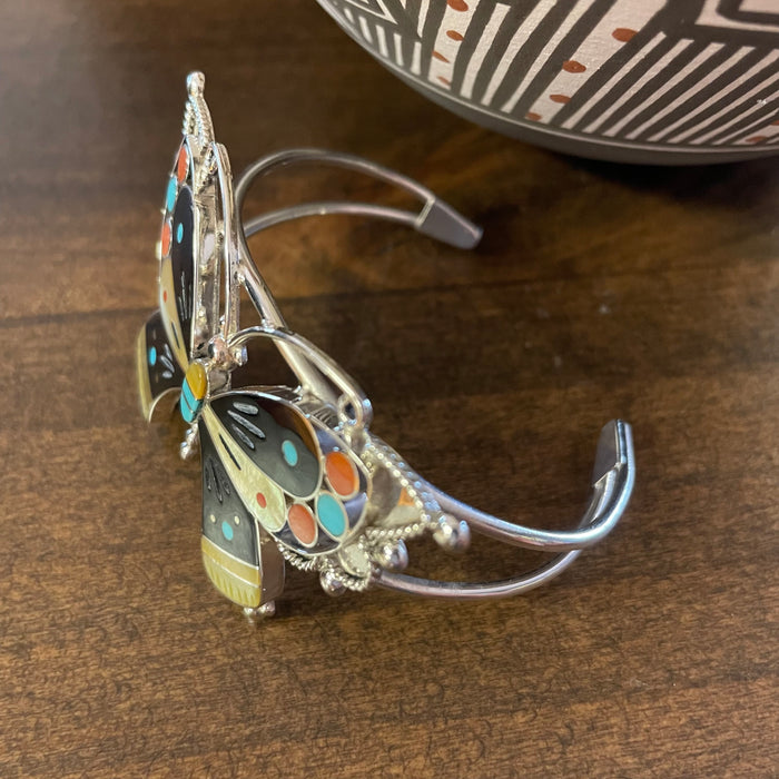 Zuni Butterfly Inlay Bracelet, by Lyndon Ahiyite