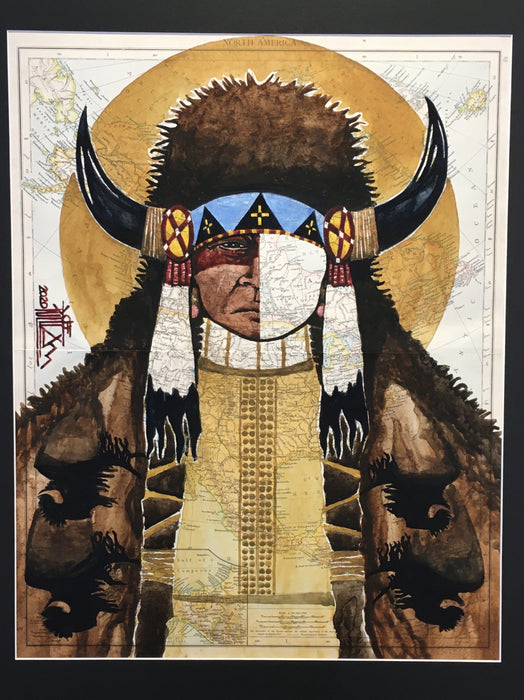 A Buffalo Nation, 1895 Map of North America, Joe Pulliam, Oglala Lakota