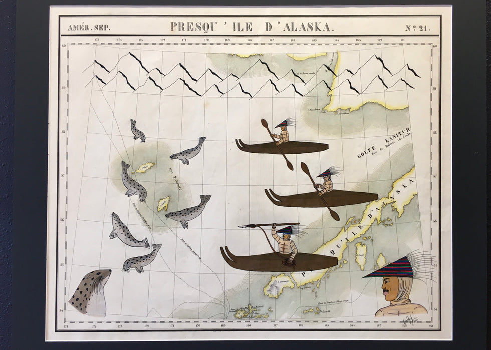 Isuqwiq pisuraa (Hunting Seals), 1827 Map of South-Western Alaska, Heather Johnston, Alutiiq