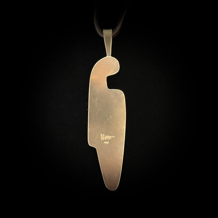 Gold Figural Corn Maiden Pendant with Inlay, by Charles Loloma