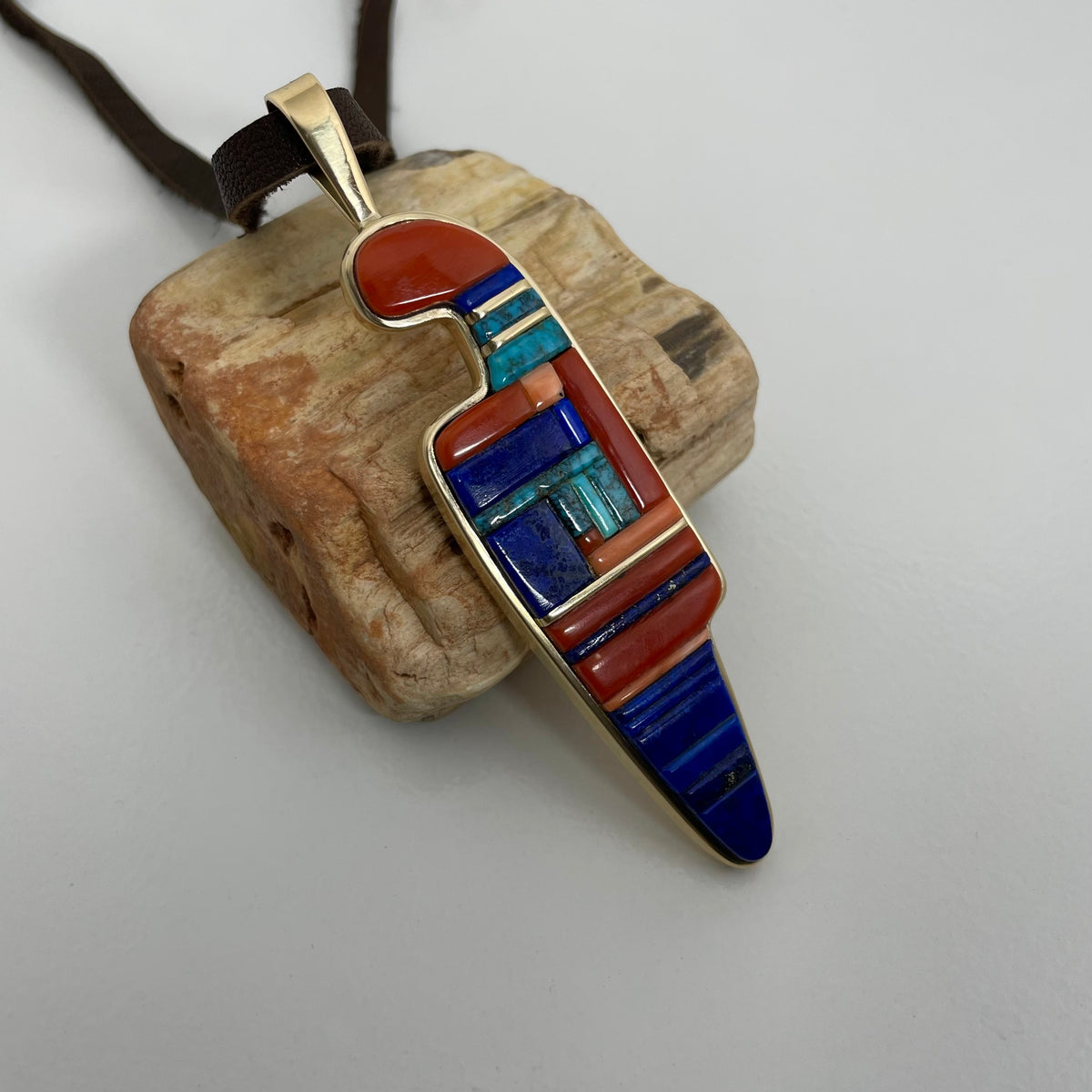 Gold Figural Corn Maiden Pendant with Inlay, by Charles Loloma– Raven ...