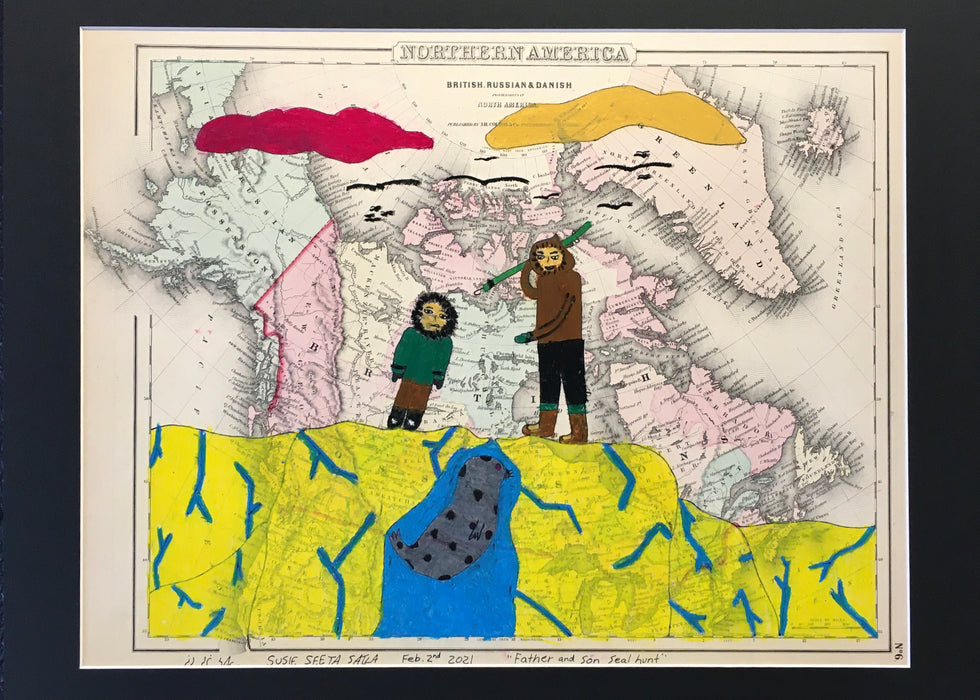 Father and Son Seal Hunt, 1857 Map, by Susie Sita Saila