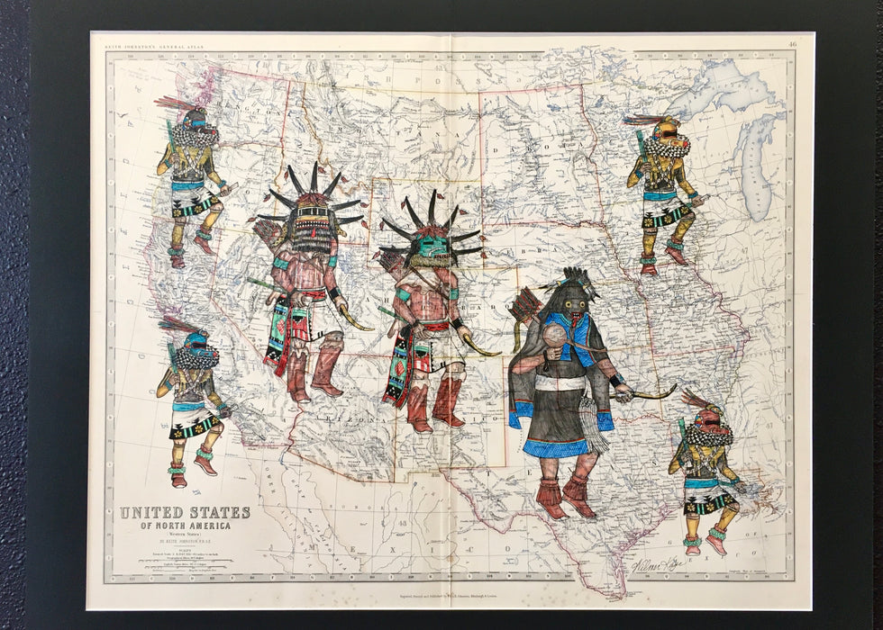 Warrior Maiden and the Guardians of the Four Directions, 1881 Western States, by Wilmer Kaye, Hopi