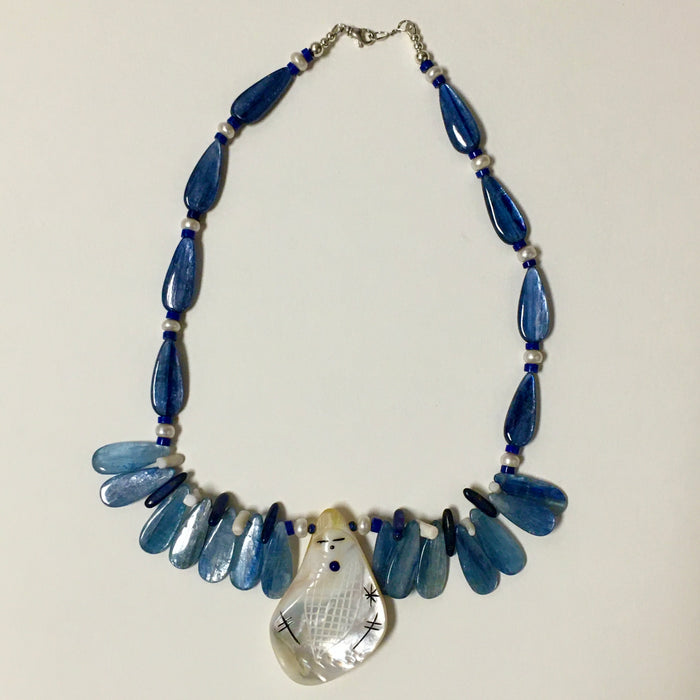 Mother of Pearl Zuni Maiden Necklace, by Jovanna Poblano