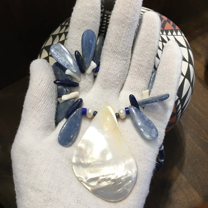 Mother of Pearl Zuni Maiden Necklace, by Jovanna Poblano
