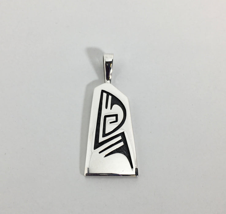 Hopi Silver Overlay Pendant, by Delwyn Tawvaya