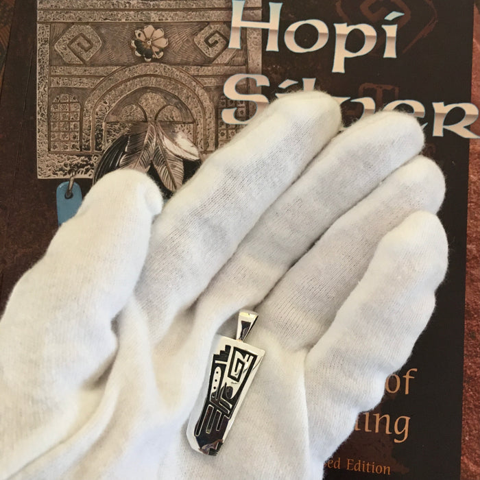 Hopi Silver Overlay Pendant, by Delwyn Tawvaya